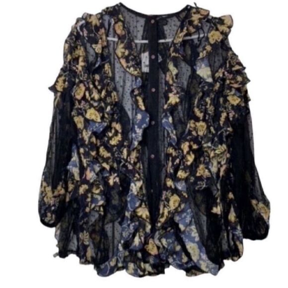 Free People Oversized Ruffle Floral Print Tunic
Top (Size Small) - Picture 2 of 5